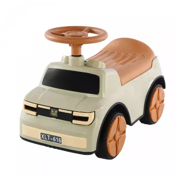 Masinuta Ride-On Flippy cu Sistem Anti-Rasturnare Sistem de Lumini si Muzica Cutie de Depozitare 1-6 Ani 58 x 28 x 37 cm Maro 
