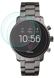 Set 2 folii de protectie din sticla securizata pentru smartwatch 2.5D 9H compatibile cu Fossil Q Explorist HR 
