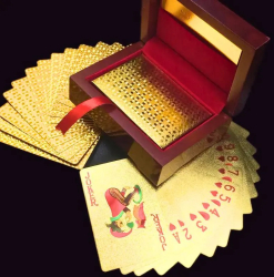 Carti de Joc Mindblower Placate cu Aur 24K si cutie eleganta din lemn 
