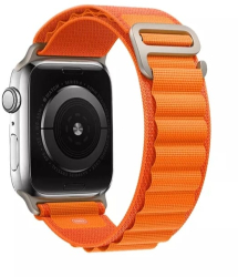 Curea Alpine Loop pentru smartwatch textil nylon ajustabila compatibila cu Apple Watch 1/2/3/4/5/6/7/SE 38/40/41 mm Portocaliu 