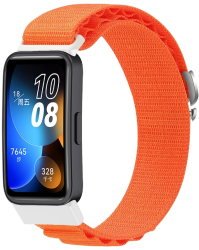 Curea Alpine Loop pentru smartwatch textil nylon ajustabila compatibila cu Huawei Honor Band 8 Band 9 Orange 