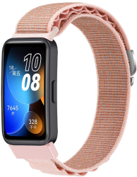 Curea Alpine Loop pentru smartwatch textil nylon ajustabila compatibila cu Huawei Honor Band 8 Band 9 Pink 