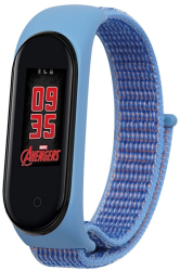 Curea Bratara Fitness compatibil Xiaomi Mi Band 3 / 4 / 5 / 6 din material textil cu arici Azure blue 