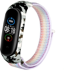 Curea Bratara Fitness compatibil Xiaomi Mi Band 3 / 4 / 5 / 6 din material textil cu arici Seven colours army 