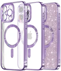 Husa pentru iPhone 14 Pro - Techsuit Luxury Glitter MagSafe - Light Purple 