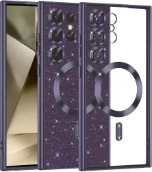 Husa pentru Samsung Galaxy S24 Ultra - Techsuit Luxury Glitter MagSafe - Deep Purple 