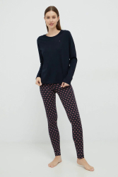 Pijama dama Tommy Hilfiger UW0UW03993 Albastru marin L INTL 
