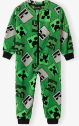 Pijama tip salopeta pentru copii Minecraft Verde 3-4 ani 98-104 CM 