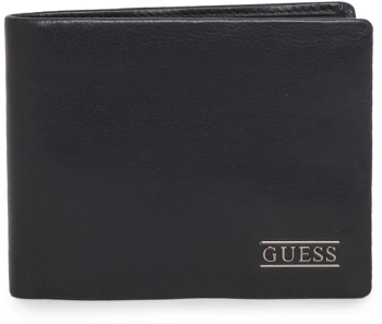 Portofel de piele Guess pliabil Negru 12 x 9.5 x 1 cm