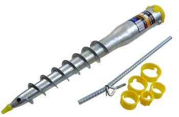 Suport Ancora tip Burghiu pentru Umbrela Metalic 68x580 mm 5 Inele Adaptoare 