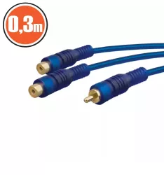 Cablu adaptor RCA la 2x RCA mama 0.3m 