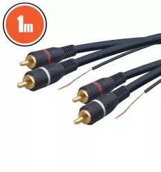Cablu audio 2x RCA - 2x RCA 1m dublu ecranat cu fir remote 