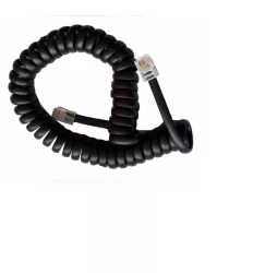 Cablu telefonic RJ10 spiralat 2.1m negru 
