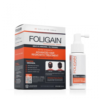 FOLIGAIN Regenerare par barbati 5 Minoxidil and 5 Trioxidil® 2oz 59ml 