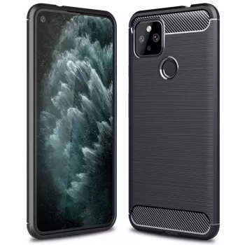 Husa pentru Google Pixel 4a 5G - Techsuit Carbon Silicone - Black 
