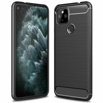 Husa pentru Google Pixel 5 - Techsuit Carbon Silicone - Black 