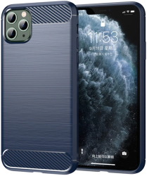 Husa pentru iPhone 11 Pro Max - Techsuit Carbon Silicone - Blue 
