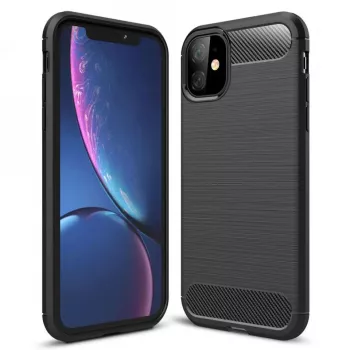 Husa pentru iPhone 11 - Techsuit Carbon Silicone - Black 