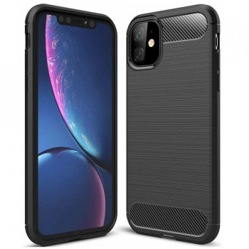 Husa pentru iPhone 12 mini - Techsuit Carbon Silicone - Black 