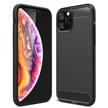 Husa pentru iPhone 12 Pro Max - Techsuit Carbon Silicone - Black 