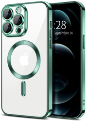 Husa pentru iPhone 12 Pro Max - Techsuit Luxury Crystal MagSafe - Light Green 