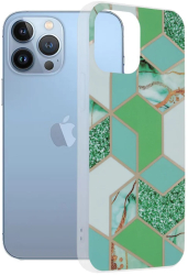 Husa pentru iPhone 13 Pro Max - Techsuit Marble Series - Green Hex 
