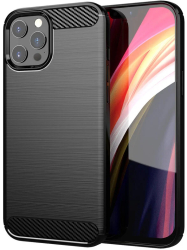 Husa pentru iPhone 13 Pro - Techsuit Carbon Silicone - Black 