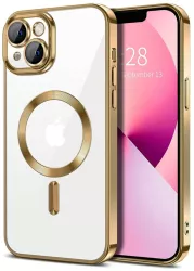Husa pentru iPhone 13 - Techsuit Luxury Crystal MagSafe - Gold 