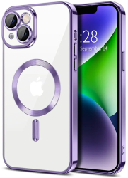 Husa pentru iPhone 14 Plus - Techsuit Luxury Crystal MagSafe - Light Purple 