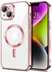 Husa pentru iPhone 14 Plus - Techsuit Luxury Crystal MagSafe - Pink 