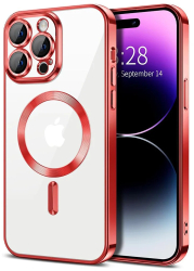 Husa pentru iPhone 14 Pro - Techsuit Luxury Crystal MagSafe - Red 