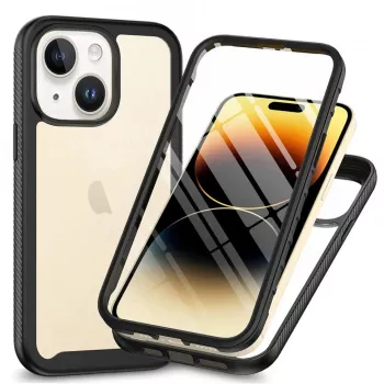 Husa pentru iPhone 15 + Folie - Techsuit Defense360 Pro - Black 