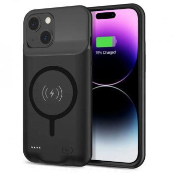 Husa pentru iPhone 15 Plus cu Baterie de 8500mAh - Techsuit Power Pro MagSafe - Black 