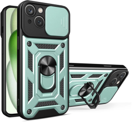 Husa pentru iPhone 15 Plus - Techsuit CamShield Series - Green 