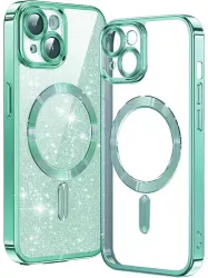 Husa pentru iPhone 15 Plus - Techsuit Luxury Glitter MagSafe - Light Green 