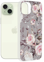 Husa pentru iPhone 15 Plus - Techsuit Marble Series - Bloom of Ruth Gray 