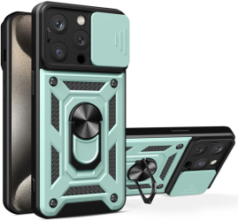 Husa pentru iPhone 15 Pro Max - Techsuit CamShield Series - Green 