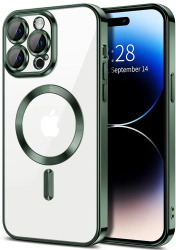 Husa pentru iPhone 15 Pro Max - Techsuit Luxury Crystal MagSafe - Deep Green 