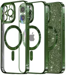 Husa pentru iPhone 15 Pro Max - Techsuit Luxury Glitter MagSafe - Deep Green 