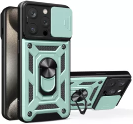 Husa pentru iPhone 15 Pro - Techsuit CamShield Series - Green 