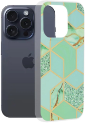 Husa pentru iPhone 15 Pro - Techsuit Marble Series - Green Hex 
