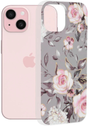 Husa pentru iPhone 15 - Techsuit Marble Series - Bloom of Ruth Gray