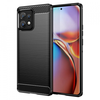 Husa pentru Motorola Edge 40 Pro - Techsuit Carbon Silicone - Black 