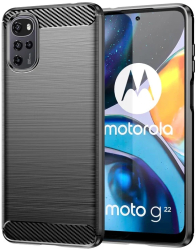 Husa pentru Motorola Moto G22 - Techsuit Carbon Silicone - Black 