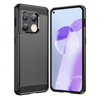 Husa pentru OnePlus 10 Pro - Techsuit Carbon Silicone - Black 