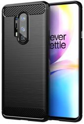 Husa pentru OnePlus 8 Pro - Techsuit Carbon Silicone - Black 