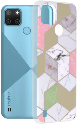 Husa pentru Realme C21Y / C25Y - Techsuit Marble Series - Purple Hex 