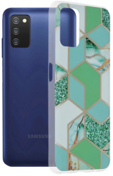 Husa pentru Samsung Galaxy A03s - Techsuit Marble Series - Green Hex