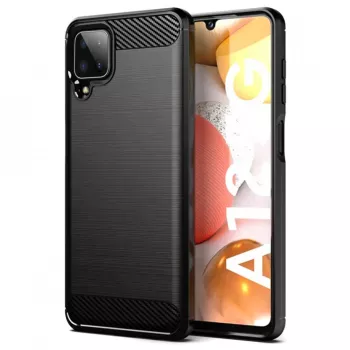 Husa pentru Samsung Galaxy A12 / A12 Nacho - Techsuit Carbon Silicone - Black 