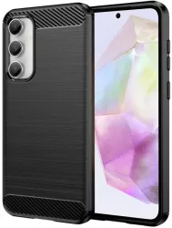 Husa pentru Samsung Galaxy A35 5G - Techsuit Carbon Silicone - Black